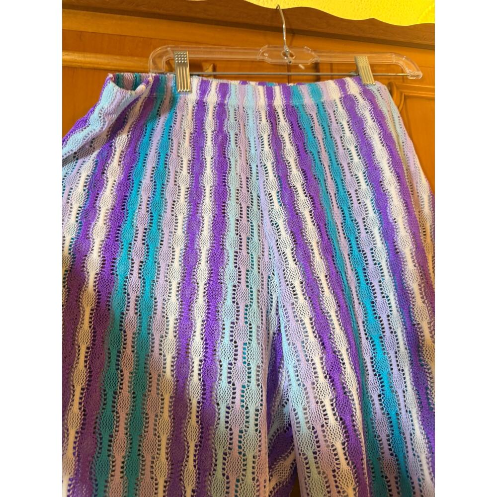 WILD FABLE purple aqua white init summer beach pants - Picture 3 of 12